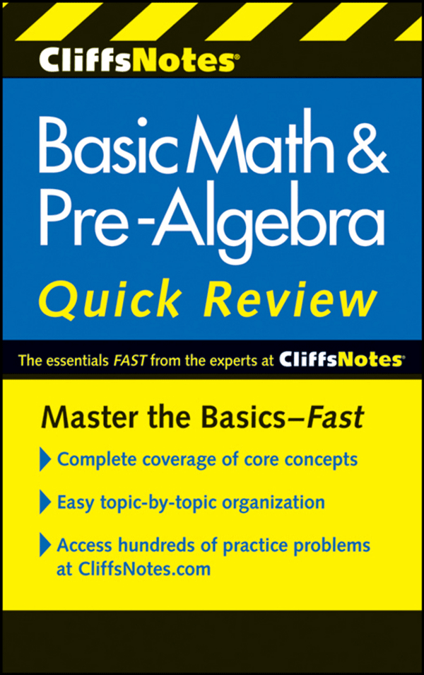 CliffsNotes Basic Math & Pre-Algebra Quick Review, 2nd Edition